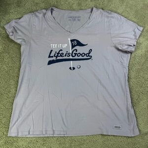 Life Is Good Women's Crusher Lite Vee - Tee It Up Tailwhip Women’s XXL